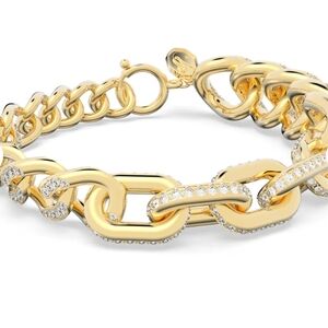 Swarovski Elegant Gold Chain Bracelet with Crystals
